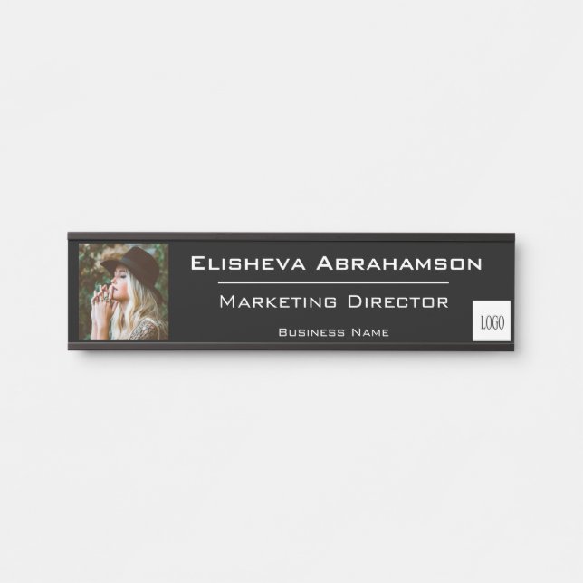 Office Door Name Plate Sign - Black  Photo Picture (Front)