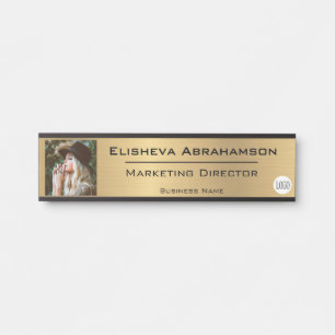 Office Door Name Plate Sign - Gold Photo Picture