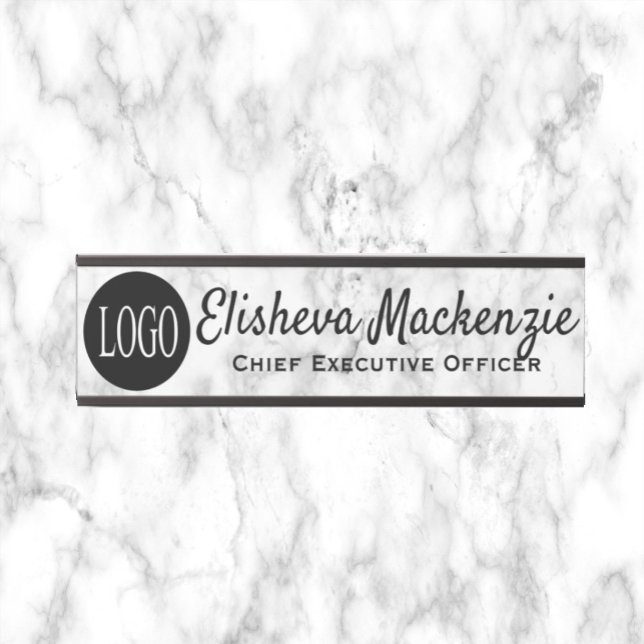 Office Door Name Plate Sign - Logo Grey Marble (Creator Uploaded)