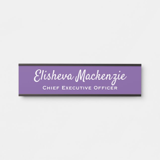 Office Door Name Signs Plate Sign - Lavendar (Front)