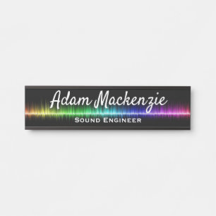 Office Door Signs Rainbow Black Name Plate Sign