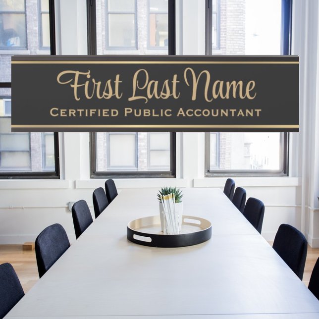 Office Door Signs Simple Modern Black & Gold Sign (Creator Uploaded)