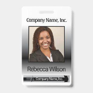 Office Employee Picture Badge - Black ID Badge