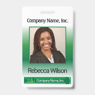 Office Employee Picture Badge - Green ID Badge