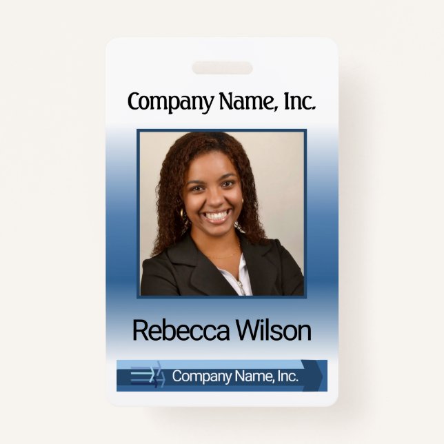 Office Employee Picture Badge ID Badge (Front)