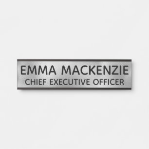 Office Faux Glass Hanging Door Sign Name Plate