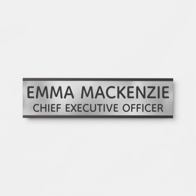 Office Faux Glass Hanging Door Sign Name Plate (Front)