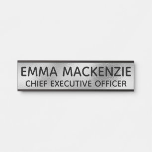 Office Faux Glass Hanging Door Sign Name Plate