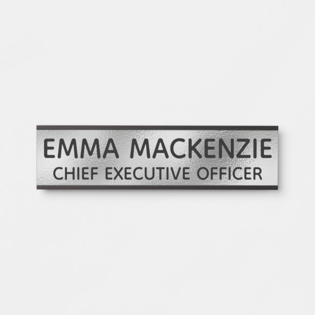Office Faux Glass Hanging Door Sign Name Plate (Front)