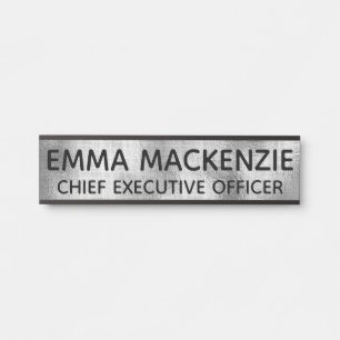 Office Faux Glass Hanging Door Sign Name Plate