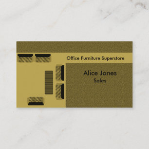Office Furniture Business Card, Beige Business Card