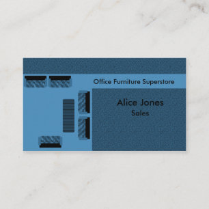 Office Furniture Business Card, Blue Business Card