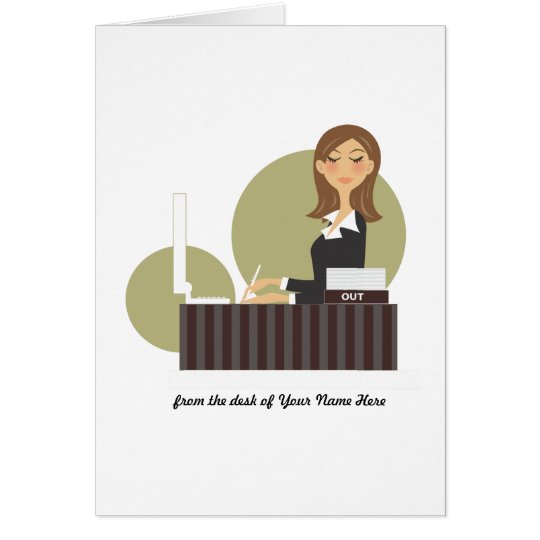 Office Girl Personalised Notecards Card