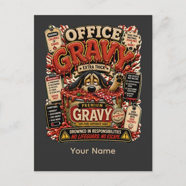 Office Graveyard Personalised Funny Office T-Shirt Postcard (Front)