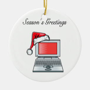 Office Greetings Computer Ceramic Tree Decoration
