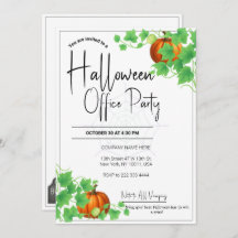 Office Halloween Invitations White Card