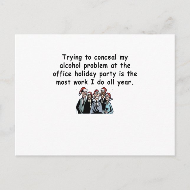 Office Holiday Party Humour Invitation Postcard (Front)