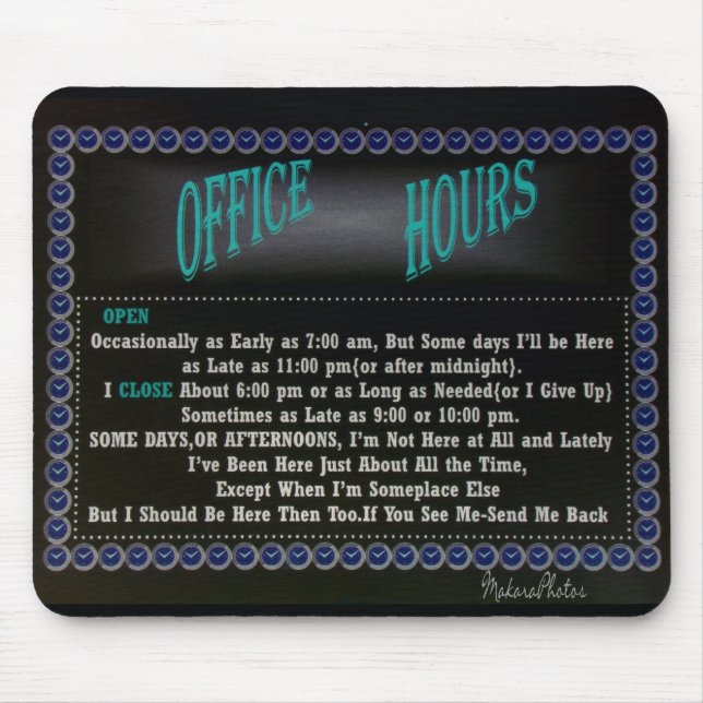 Office Hours Mousepad-blk Mouse Mat (Front)