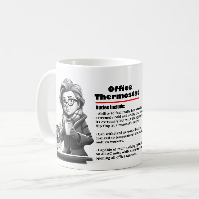 Office Humour Office Thermostat Coffee Mug (Front Left)