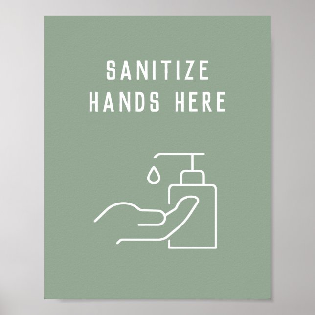 Office Hygiene Sanitize Your Hands Here Poster (Front)