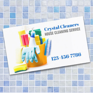 Office Janitorial Cleaning Services Housekeeping  Business Card