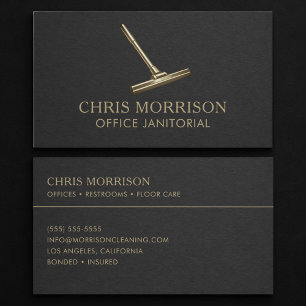 Office Janitorial Services Professional Business Card