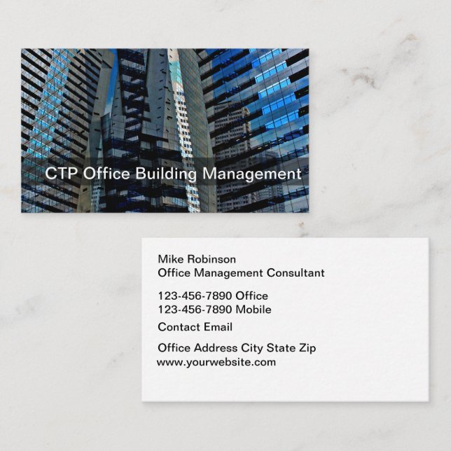 Office Management Real Estate Business Cards (Front/Back)