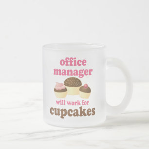 Office Manager (Funny) Gift Frosted Glass Coffee Mug