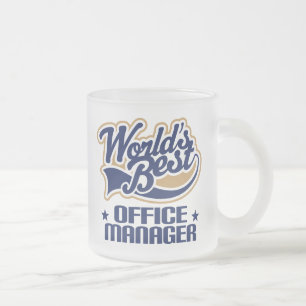 Office Manager Gift (Worlds Best) Frosted Glass Coffee Mug