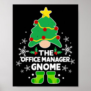 Office Manager Gnome Xmas Family Holiday Christmas Poster