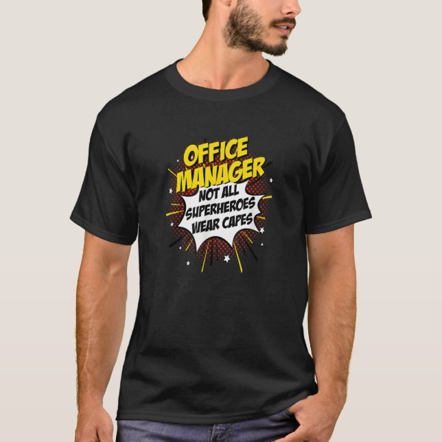 Office Manager Superhero Shirt Superpower Comic Gi (Front)