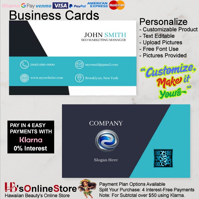 Office Modern Turquoise Four Choice Logo QR Code Business Card (Office Modern Turquoise Four Choice Logo QR Code Business Card 5)