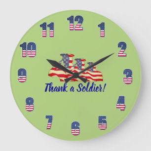 Office or Home 'Thank a Soldier'  Large Clock