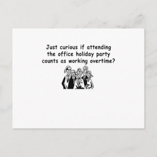 Office Party working overtime Invitation Postcard