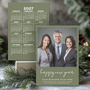 Office Photo HNY Collage with 2027 Calendar Holiday Card