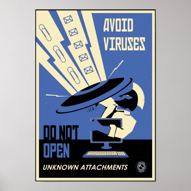 Office Propaganda: Avoid Downloads (blue) Poster (Front)