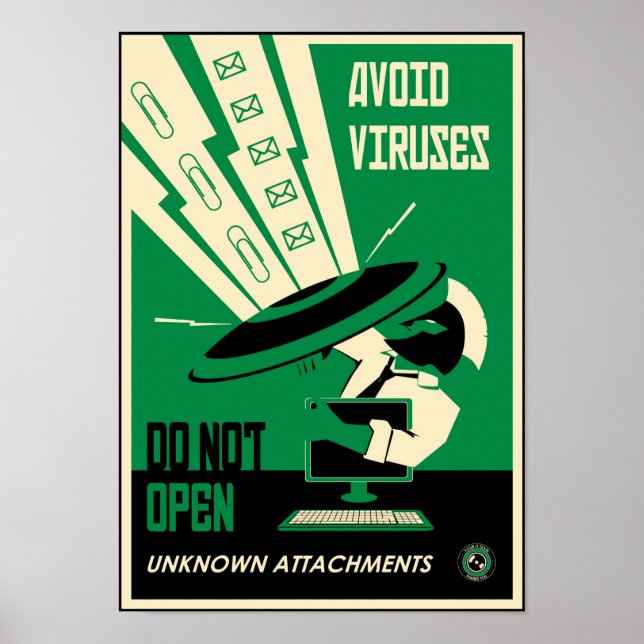 Office Propaganda: Avoid Downloads (green) Poster (Front)