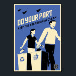 Office Propaganda: Breakroom (blue) Poster<br><div class="desc">Fun,  propaganda-style posters perfect for the workplace. Collect all five!</div>