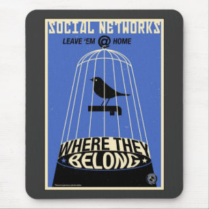 Office Propaganda: Social Network (blue) Mouse Mat