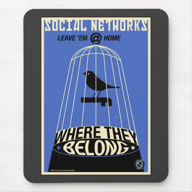Office Propaganda: Social Network (blue) Mouse Mat (Front)
