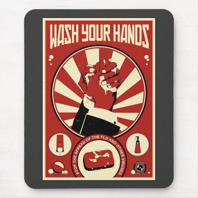 Office Propaganda: Wash your hands Mouse Mat (Front)