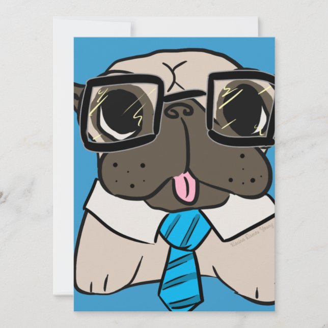 Office Pug Invitation (Front)