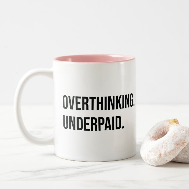 Office Quote Funny Two-Tone Coffee Mug (With Donut)