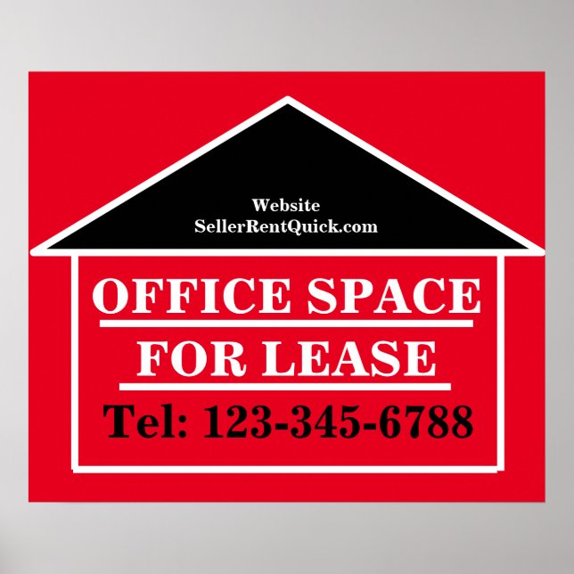 OFFICE SPACE FOR LEASE BOLD Real Estate Sign (Front)