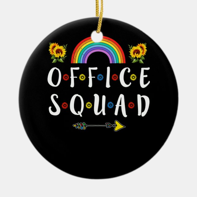 Office Squad School Secretary Administrative Ceramic Tree Decoration (Front)