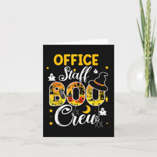 Office Staff Boo Crew Funny Halloween Matching Cos Card