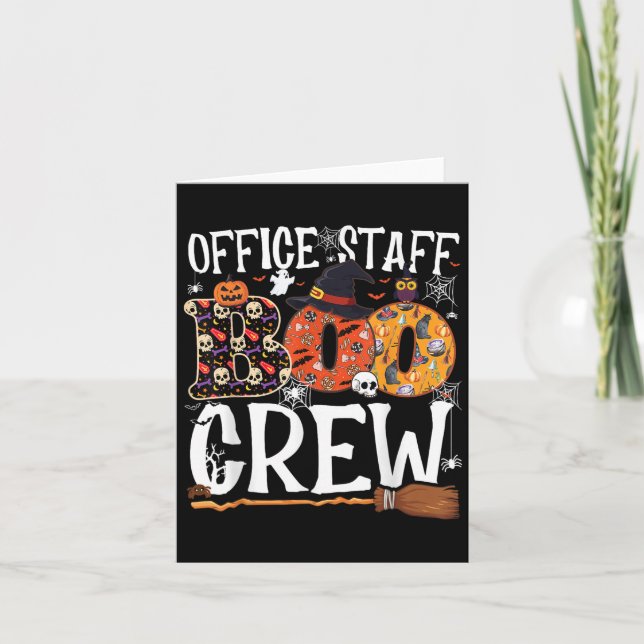 Office Staff Boo Crew Funny Halloween Matching Cos Card (Front)