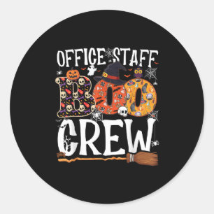 Office Staff Boo Crew Funny Halloween Matching Cos Classic Round Sticker