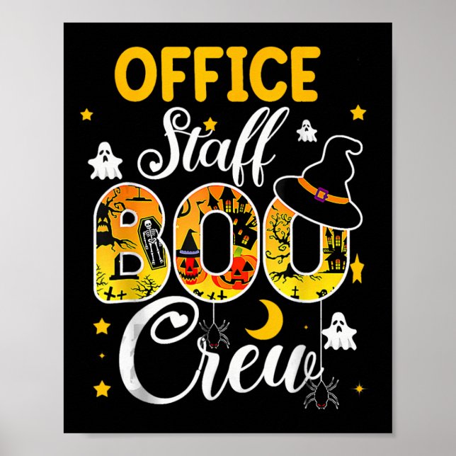 Office Staff Boo Crew Funny Halloween Matching Cos Poster (Front)