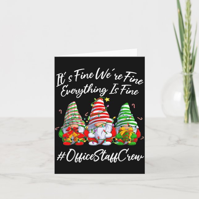 Office Staff Crew Funny Everything Is Fine Christm Card (Front)
